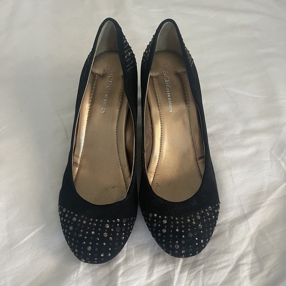 Gorgeous BCBG generation Rhinestone Wedge Heels Size 7 - Picture 5 of 6